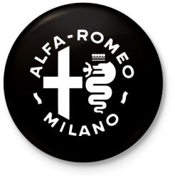 printfashion Alf'a Romeo Milano - Kitűző, hűtőmágnes - Fekete (3099754)