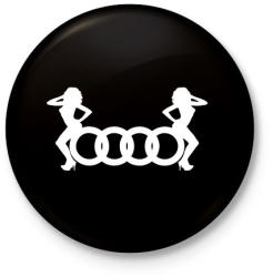 printfashion Audi Fehér - Kitűző, hűtőmágnes - Fekete (3094830)