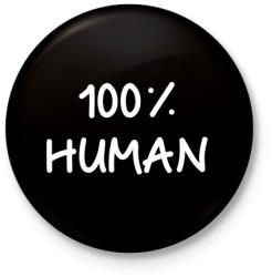 printfashion 100% ember - Kitűző, hűtőmágnes - Fekete (3097416)