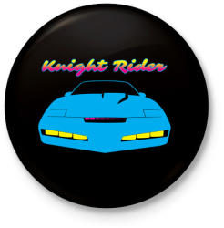 printfashion Knight Rider Synthwave - Kitűző, hűtőmágnes - Fekete (3094314)
