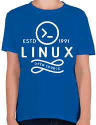 printfashion Linux 1991 - Gyerek póló - Királykék (3530984)
