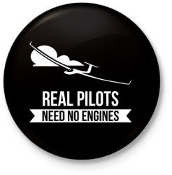 printfashion Real pilots - Kitűző, hűtőmágnes - Fekete (3099943)