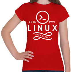 printfashion Linux 1991 - Női póló - Piros (3530799)