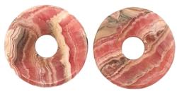  Piatra Pi Rodocrozit - Amuleta Shamanic - 28x28x3 mm - Donut - (L) - 1 Buc