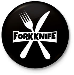 printfashion Forkknife - Kitűző, hűtőmágnes - Fekete (3094897)