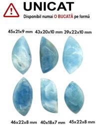  Pandantiv Acvamarin Neregulat cu Gaura - 39-46 x 18-22 x 7-10 mm - 1 Buc