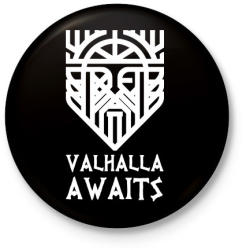 printfashion Vikings Valhalla - Kitűző, hűtőmágnes - Fekete (3098145)