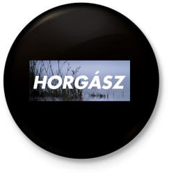 printfashion Horgász logó - Kitűző, hűtőmágnes - Fekete (3097904)