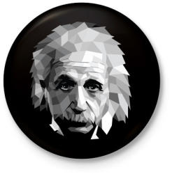 printfashion Geometrikus Einstein - Kitűző, hűtőmágnes - Fekete (3104367)