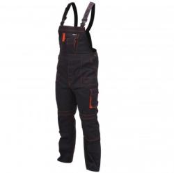 TOYA Pantaloni de lucru cu pieptar, Yato YT-80411, marimea XL, 7 buzunare, negru