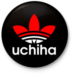 printfashion Uchiha (Adidas logo) - Kitűző, hűtőmágnes - Fekete (3103289)