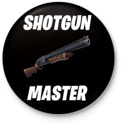 printfashion Shotgun Master - Fortnite (Fehér) - Kitűző, hűtőmágnes - Fekete (3097386)