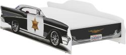  SHERIFF autós gyerekágy 160x80cm - ajándék matraccal (pepita-747876)