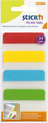 STICK'N Stick index plastic transparent, margine color 38 x 51 mm, 4 culori neon STICK'N