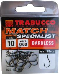 Trabucco Match Specialist szakáll nélküli horog 12, 15 db/csg (023-52-120)