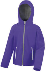 Result Gyerek Kabát Kapucnis Hosszú ujjú Result Kids TX Performance Hooded Softshell Jacket -XL (11-12), Lila/Szürke