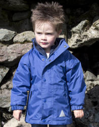Result Gyerek Kabát Kapucnis Hosszú ujjú Result Junior Reversible Stormproof Jacket -M (7-8), Királykék/Sötétkék