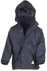 Result Gyerek Kabát Kapucnis Hosszú ujjú Result Junior Reversible Stormproof Jacket -2XS (2-3), Sötétkék (navy)