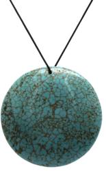  Pandantiv din Magnezit Colorat Disc cu Gaura - 51-52 x 11-12 mm - 1 Buc