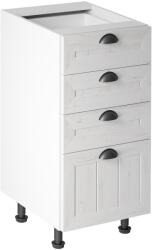TEMPO KONDELA Alsószekrény négy fiókkal D40S4, fehér/sosna andersen, PROVANCE - kondela