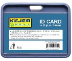 Buzunar PVC, pentru ID carduri, 105 x 74mm, orizontal, 5 buc/set, KEJEA - albastru (KJ-T-555H-BL)