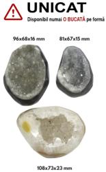  Cabochon Agata Dungata Druzy Colorata Picatura - 81-108 x 67-73 x 15-23 mm - 1 Buc