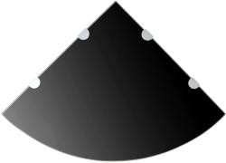 vidaXL Rafturi de colț cu suporturi crom 2 buc. negru 45x45 cm sticlă (3051597) Raft