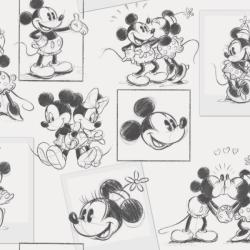 Noordwand Kids at Home Tapet Mickey and Minnie, schiță negru și alb 102712 (425340)