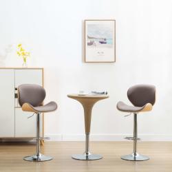 vidaXL Scaun de bar, gri taupe, material textil (287414)