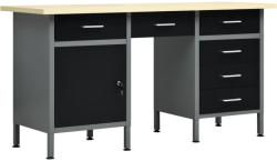 vidaXL Banc de lucru, negru, 160 x 60 x 85 cm, oțel (145347)