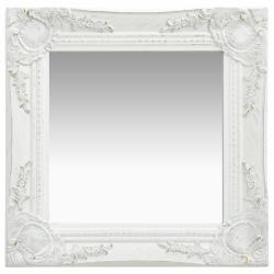 vidaXL Oglindă de perete în stil baroc, alb, 40 x 40 cm (320304) - vidaxl