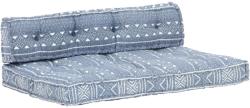 vidaXL Pernă pentru canapea din paleți, indigo, textil, petice (287721)