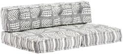 vidaXL Pernă fotoliu puf, gri cu dungi, material textil (249420)