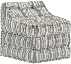vidaXL Fotoliu puf modular, gri cu dungi, material textil (287713)