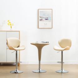 vidaXL Scaun de bar, crem, piele ecologică (287411)