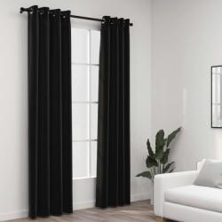 vidaXL Perdele opace, aspect pânză, 2 buc. , antracit, 140 x 245 cm (321162)
