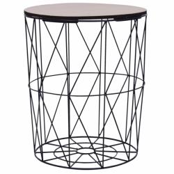 vidaXL Măsuță de cafea, negru, Ø 47 cm (287654) Masa de cafea