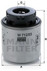 Mann-filter Filtru ulei MANN-FILTER W 712/93 (W 712/93) - automobilus