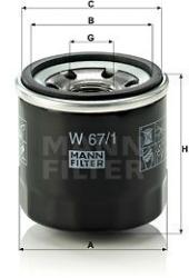 Mann-filter Filtru ulei MANN-FILTER W 67/1 - automobilus