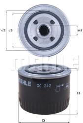 MAHLE Filtru ulei MAHLE OC 312 (OC 312) - automobilus