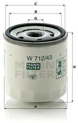 Mann-filter Filtru ulei MANN-FILTER W 712/43 (W 712/43) - automobilus