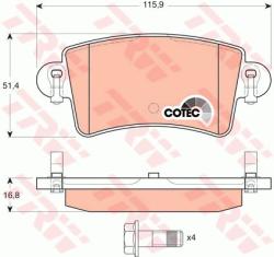 TRW set placute frana, frana disc TRW COTEC GDB1470 (GDB1470)