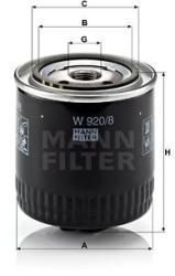 Mann-filter Filtru ulei MANN-FILTER W 920/8 (W 920/8) - automobilus
