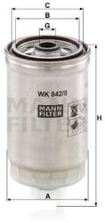 Mann-filter filtru combustibil MANN-FILTER WK 842/8 (WK 842/8) - automobilus