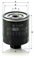 Mann-filter Filtru ulei MANN-FILTER W 712/52 - automobilus