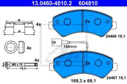 ATE set placute frana, frana disc ATE 13.0460-4810.2 (13.0460-4810.2)