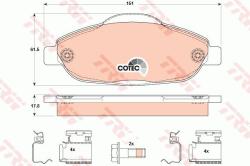 TRW set placute frana, frana disc TRW COTEC GDB1761 (GDB1761)