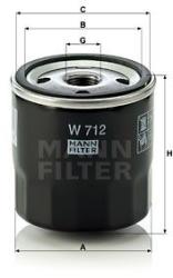 Mann-filter Filtru ulei MANN-FILTER W 712 - automobilus