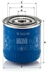 Mann-filter Filtru ulei MANN-FILTER W 920/48 (W 920/48) - automobilus