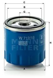 Mann-filter Filtru ulei MANN-FILTER W 712/16 (W 712/16) - automobilus